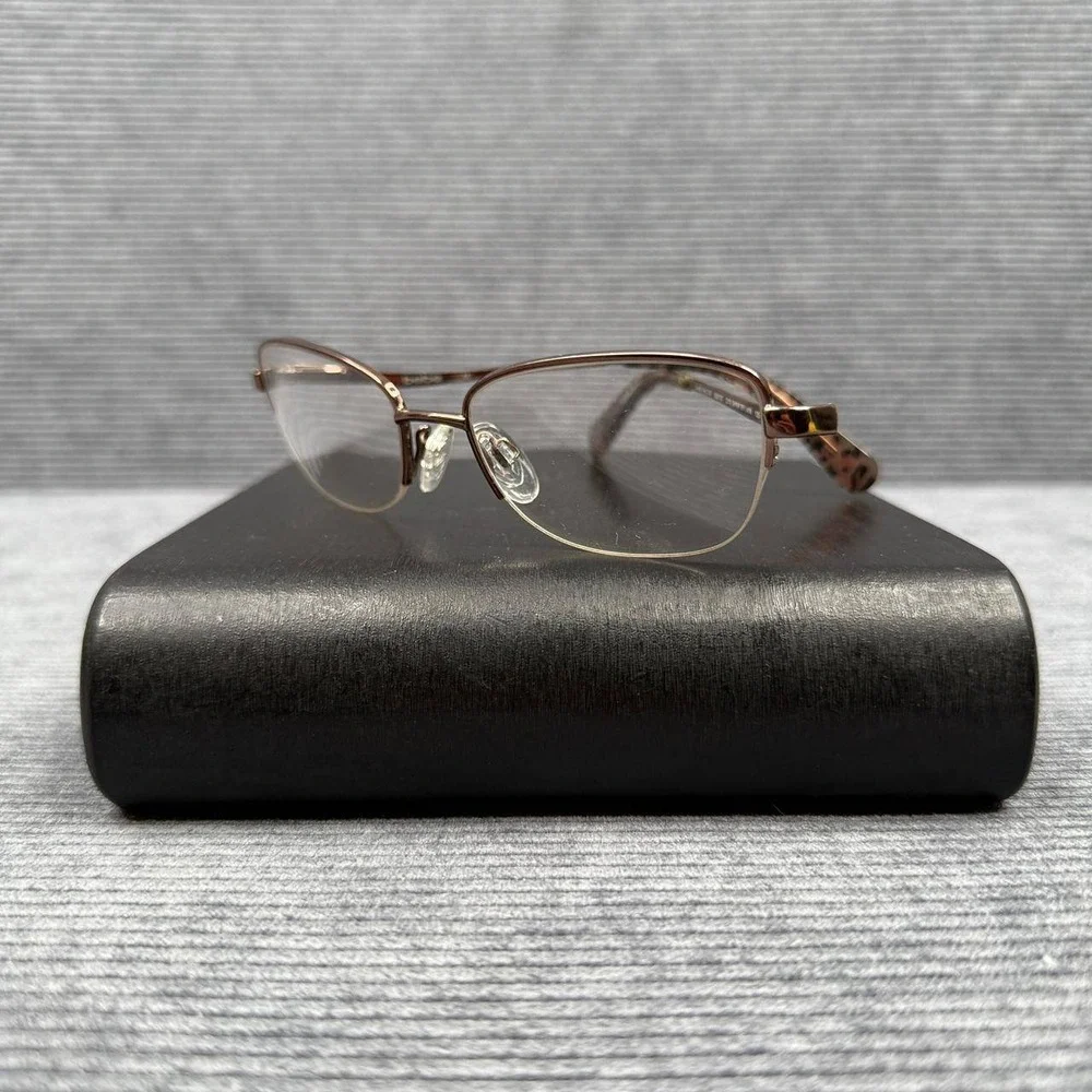 Bebe Over The Top BB5107 Y2k Eyeglasses Shiny Brown 210 Leopard Print 52-18-135